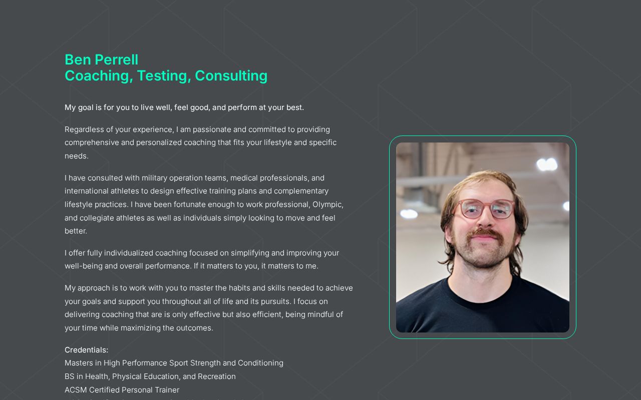 Health and Performance Specialist | Ben Perrell